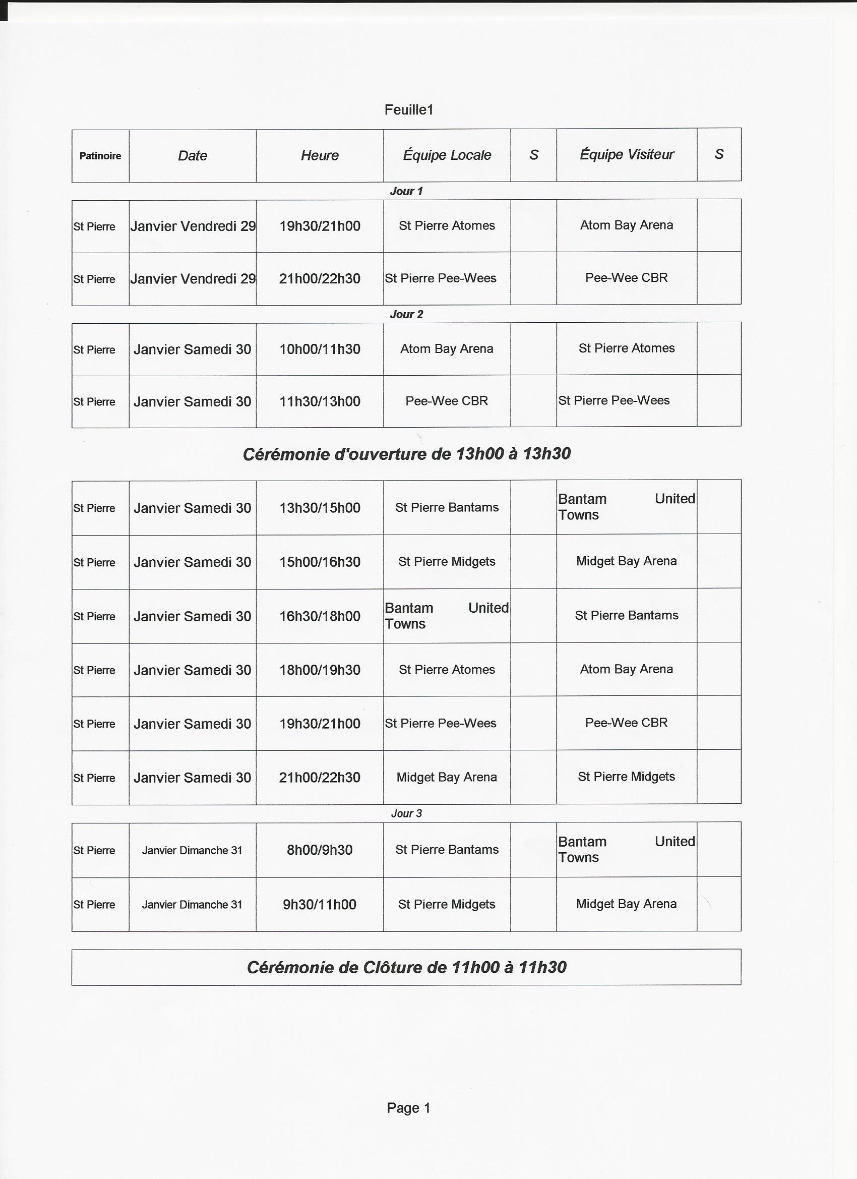 nouveau planning