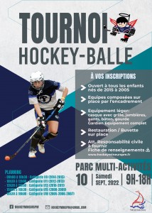 Affiche tournoi Hockey Balle Sept 2022